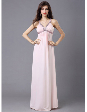 Sexy Column/ Sheath Chiffon Straps Floor Length Evening Dresses