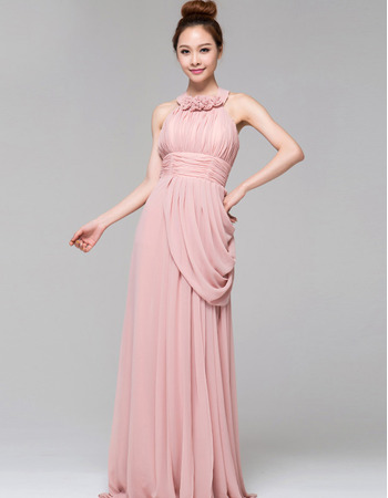 Lace Halter Column/ Sheath Ankle Length Evening Dresses for Prom