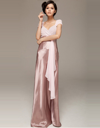 Discount Cap Sleeves Sheath Sweetheart Floor Length Evening Dresses