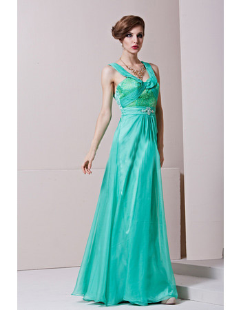 Sexy Sheath/ Column Round/ Scoop Floor Length Taffeta Evening Dresses