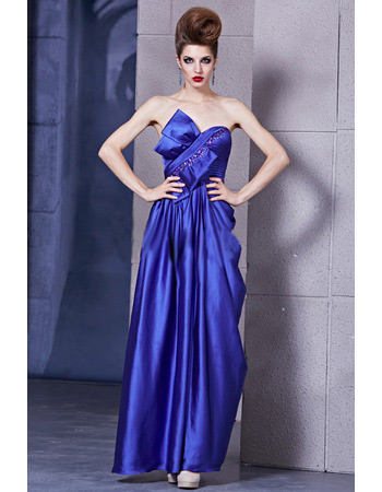 Satin Column/ Sheath Sweetheart Floor Length Evening Dresses for Prom