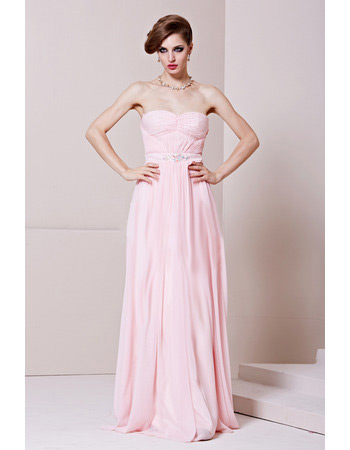 Affordable Chiffon Sweetheart Floor Length Column Evening Dresses