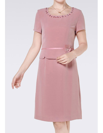 Chiffon Short Sleeves Short Column Mother of the Bride/ Groom Suits