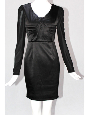 Black Long Sleeves Short Sheath Mother of the Bride/ Groom Dresses