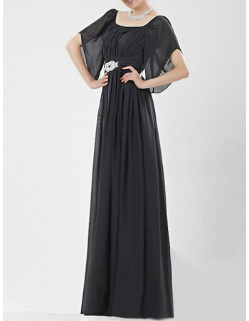 Cap Sleeves Chiffon Floor Length Mother of the Bride/ Groom Dresses