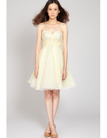 Sexy A-Line Sweetheart Short Chiffon Junior Homecoming Dresses