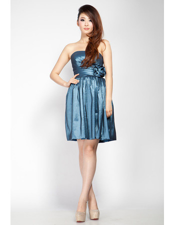 Sexy Column Strapless Short Taffeta Junior Homecoming Dresses