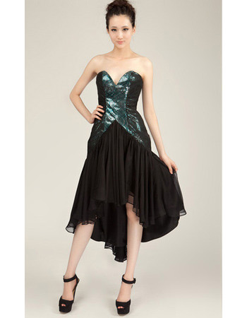 Affordable Sheath Sweetheart High-Low Chiffon Homecoming Dresses