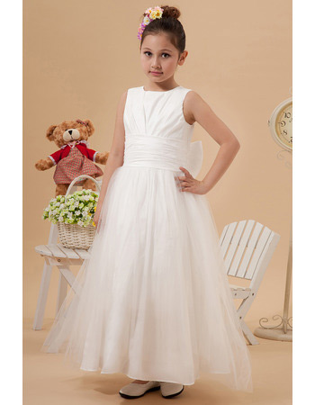 New Style Ankle Length Taffeta Organza First Communion Dresses