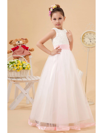 Discount Cute Ball Gown Satin Organza Beaded First Communion Dresses