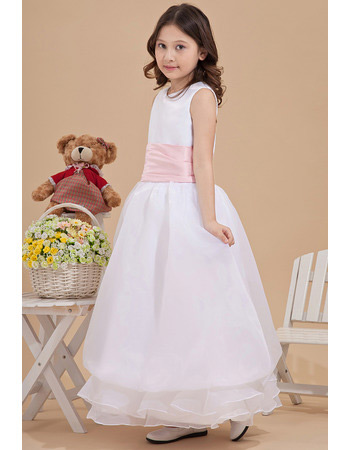 Inexpensive Ankle Length A-Line Organza First Communion Dresses