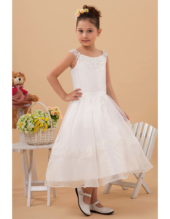 New Style Tea Length A-Line Organza First Communion Dresses