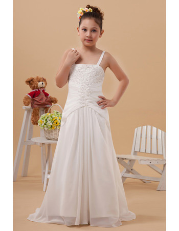 Custom Chiffon Sweep Train Sheath/ Column First Communion Dresses