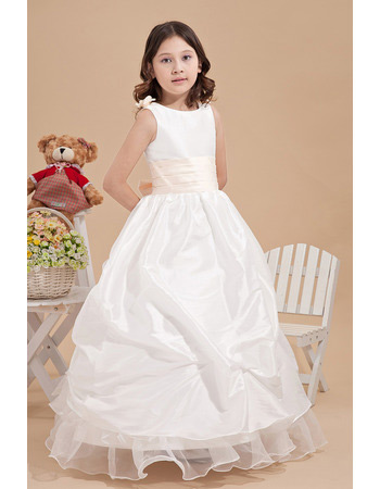 Luxurious Ball Gown Pick-Up Ankle Length First Communion Dresses