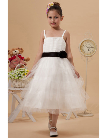 Stunning Ruffle Skirt Organza Knee Length First Communion Dresses