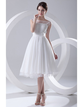 Custom A-Line Knee Length Chiffon Short Reception Wedding Dresses