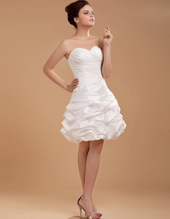 Sexy A-Line Sweetheart Ruched Short Beach Wedding Dresses for Summer