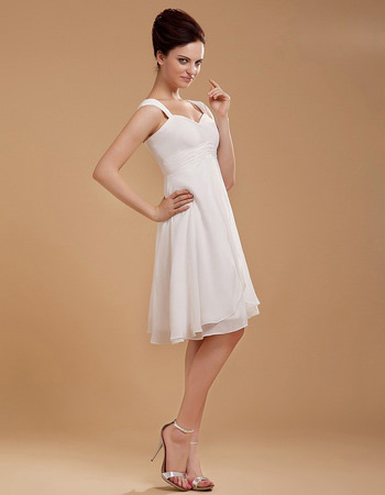 Inexpensive Custom Chiffon Empire Short Beach Wedding Dresses