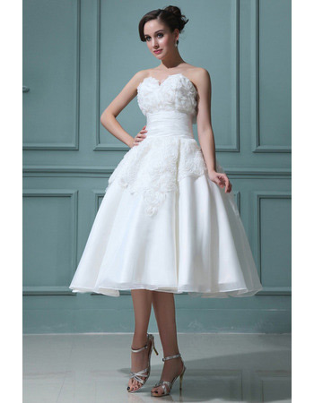 Affordable Custom Ball Gown Sweetheart Short Reception Wedding Dresses ...
