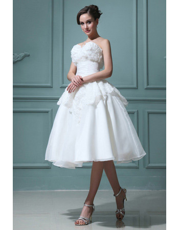 Affordable Custom Ball Gown Sweetheart Short Reception Wedding Dresses