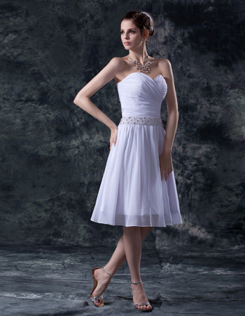 Casual Chiffon Sweetheart Short Beach Wedding Dresses for Summer