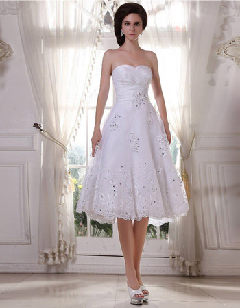 Inexpensive Casual A-Line Sweetheart Short Beach Wedding Dresses