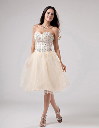 Affordable Custom Sweetheart Knee Length Short Reception Wedding Dresses