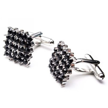 Square Swarovski with Diamond Cufflinks for Party/ Wedding/ Business