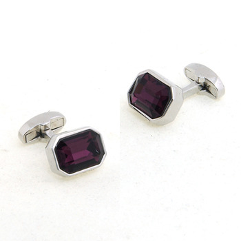 Stunning Purple Swarovski Mens' Cufflinks for Party/ Wedding/ Business