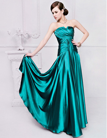 Sexy Discount Designer Satin Floor Length Strapless Evening Dresses