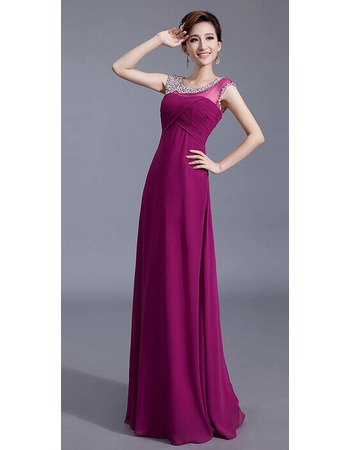 Custom Discount Elegant Chiffon Floor Length Evening Dresses for Prom