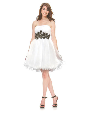 Discount Cute Strapless Short Taffeta Homecoming/ Party Dresses