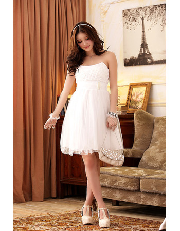 Affordable Elegant Short Chiffon Strapless Homecoming/ Party Dresses