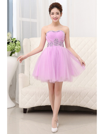 Discount Sexy A-Line Sweetheart Short Tulle Homecoming Dresses