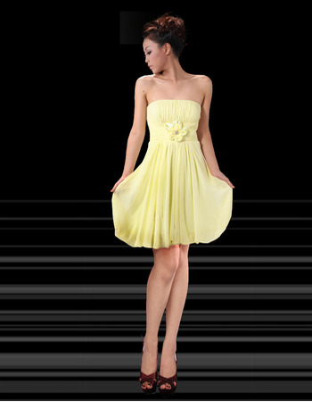 Inexpensive Sexy Strapless Chiffon Short Homecoming/ Party Dresses