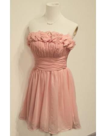 Affordable Elegant Strapless Short Chiffon Homecoming/ Party Dresses