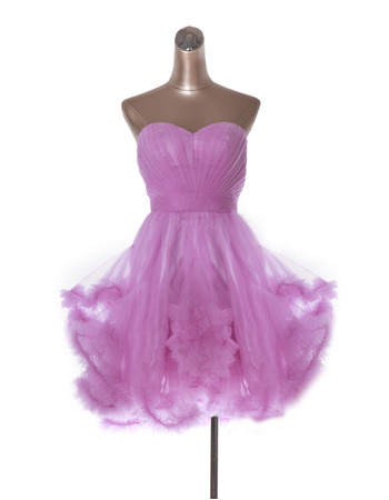 Inexpensive Cute A-Line Sweetheart Short Organza Homecoming Dresses