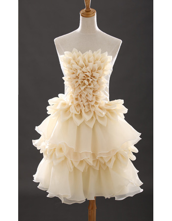 Discount Cute Strapless Short Chiffon Homecoming/ Party Dresses