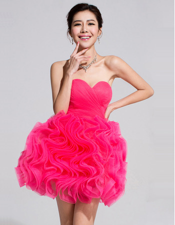 Discount Ball Gown Sweetheart Short Ruffle Homecoming/ Party Dresses
