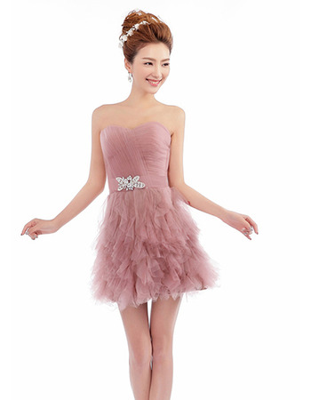 Discount Sexy Strapless Short Organza Homecoming/ Party Dresses