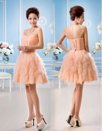 Discount Stylish A-Line Sweetheart Short Tiered Homecoming Dresses