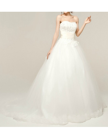 Discount Custom A-Line Sweetheart Sweep Train Taffeta Wedding Dresses