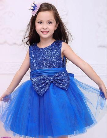 Lovely Ball Gown Mini/ Short Sequin Little Girls Holiday Dresses