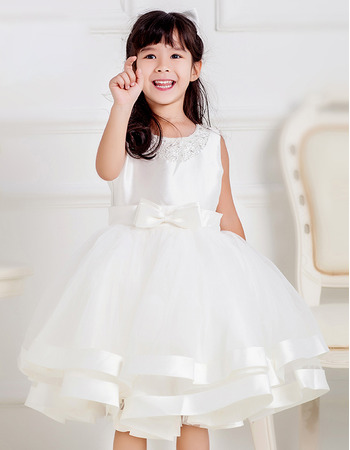 Custom Ball Gown Knee Length Organza First Communion Dresses
