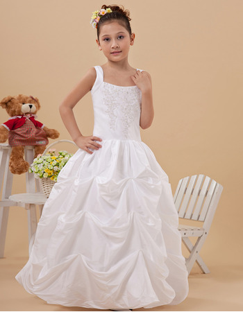 Ball Gown Pick-Up Skirt Taffeta First Communion Dresses