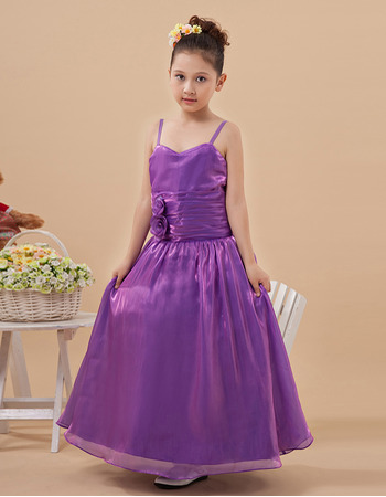 Gorgeous Spaghetti Straps Floor Length Little Girls Party Dresses