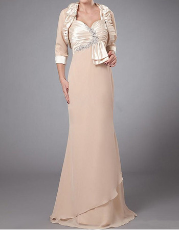 Sheath Floor Length Chiffon Mother Dresses with Jackets