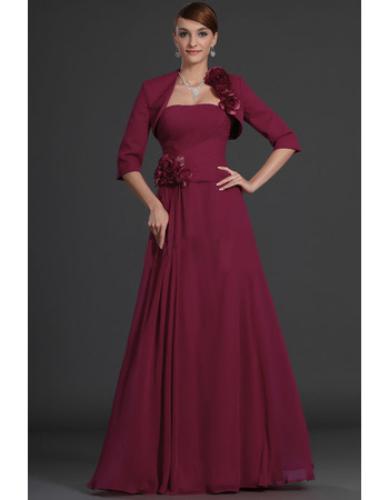 Floor Length Chiffon Mother of the Bride Dresses with Jackets