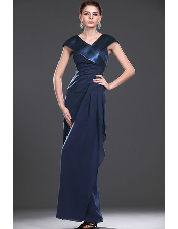 Custom Sheath V-Neck Long Chiffon Mother of the Bride Dresses