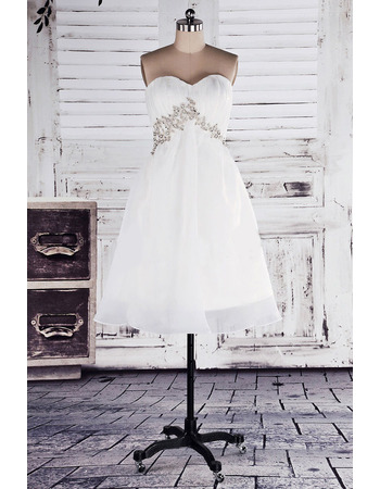 Discount Empire Sweetheart Chiffon Short/ Mini Beach Wedding Dresses